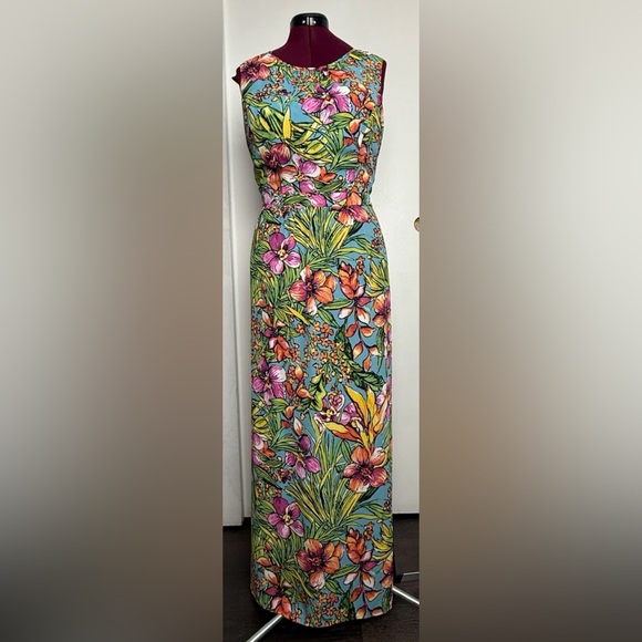 Talbots Dresses & Skirts - Talbots Floral Maxi Dress - Blue, Pink, Yellow, Green
